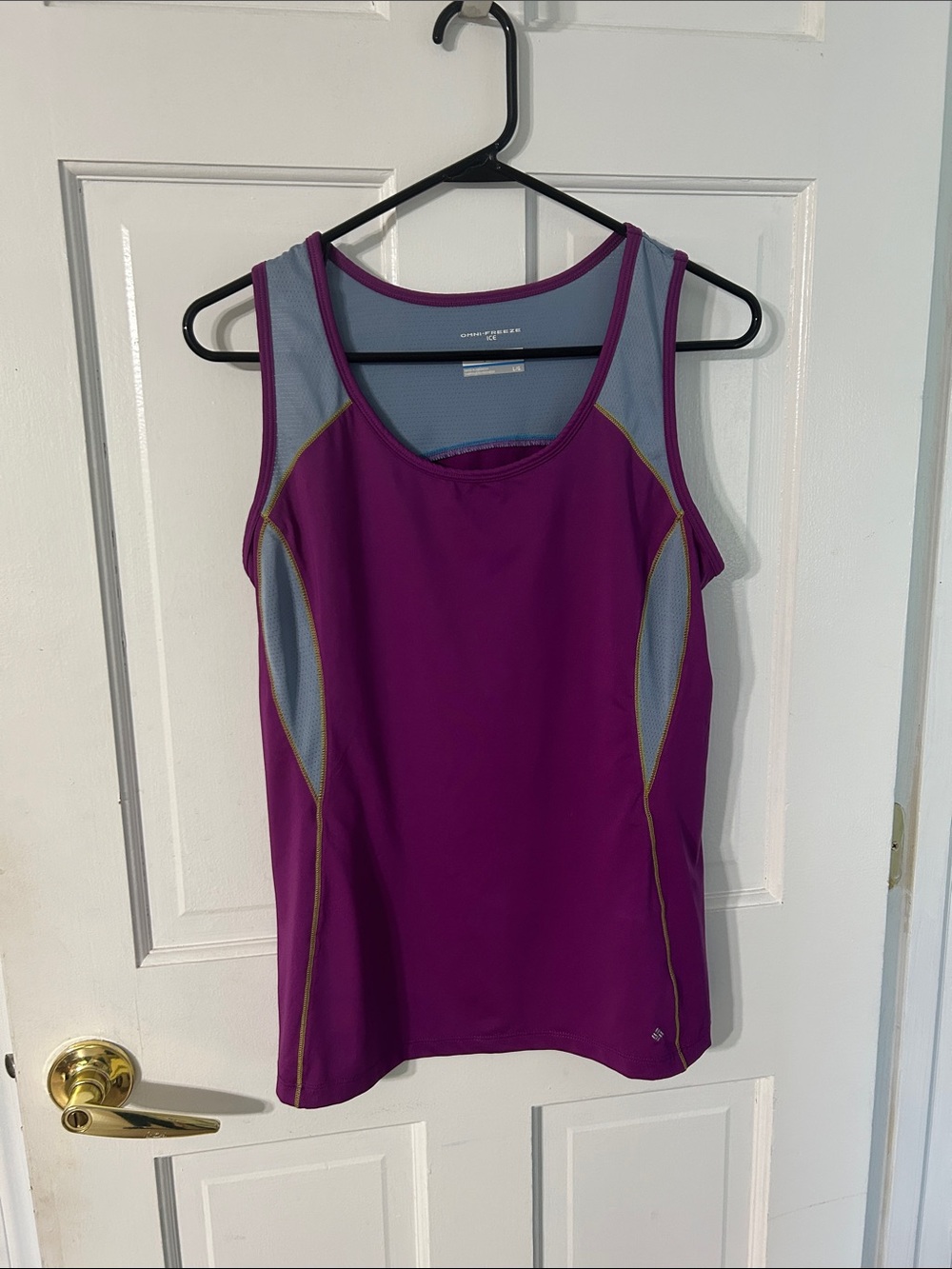 Columbia Purple Tank with Light Gray Mesh Panels